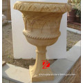 hand carved garden stone plant pot
